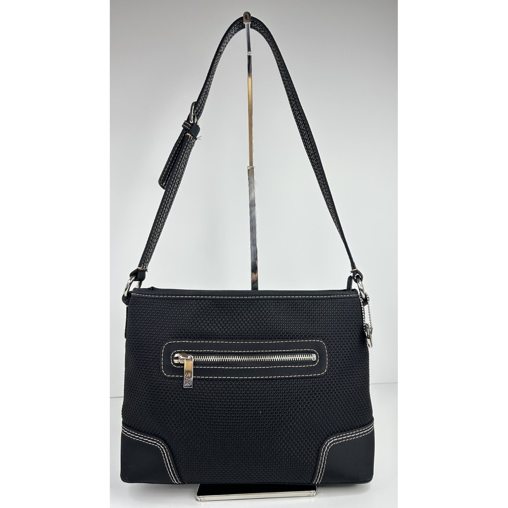 The SAK Black Waffle Structured Purse Medium‎ Single Strap Pockets